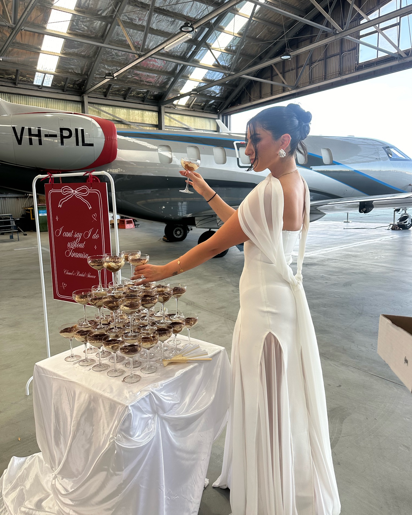Chanel's bridal shower - Private aircraft hangar