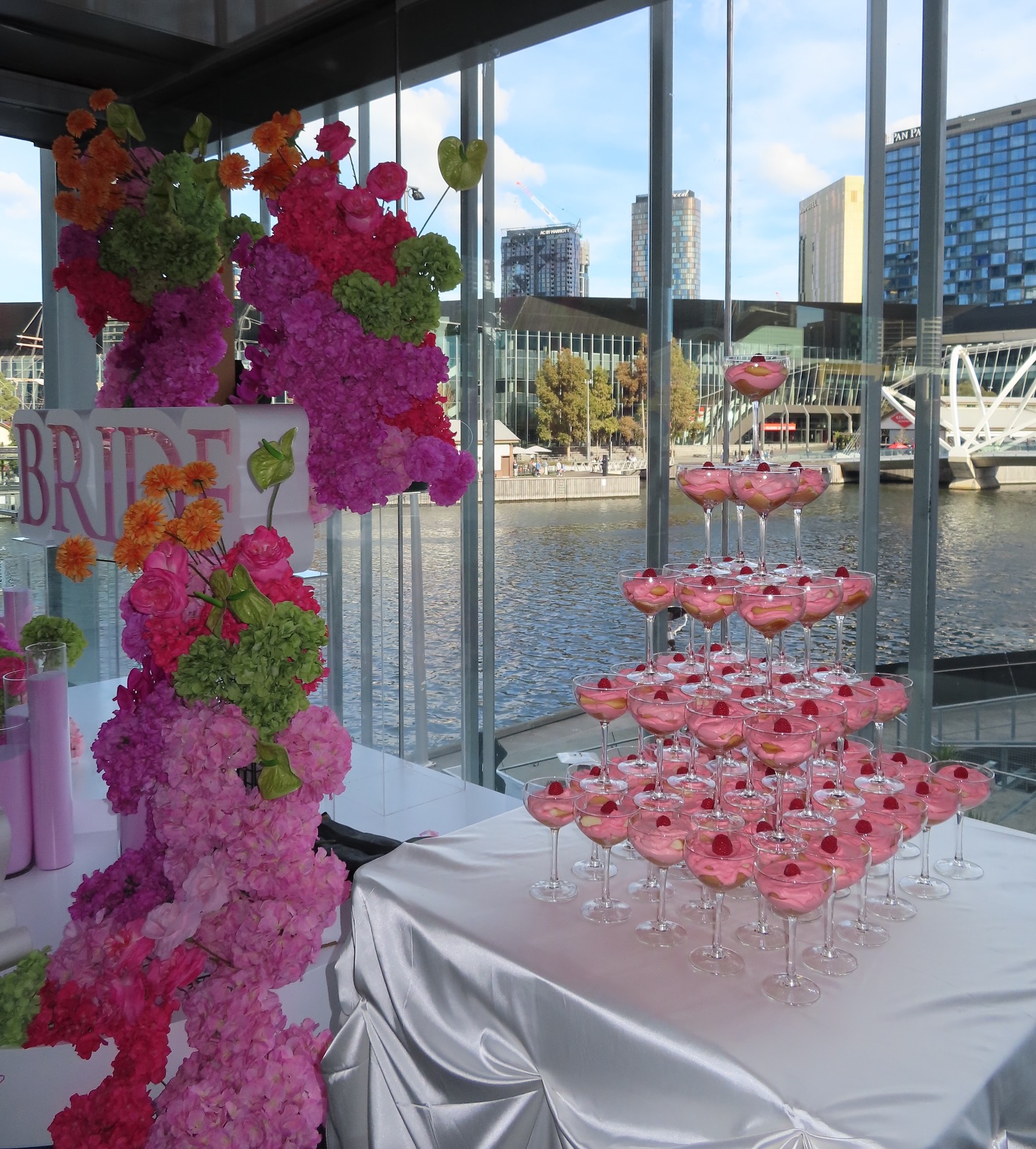Pink raspberry tower - Yarra River, Southbank